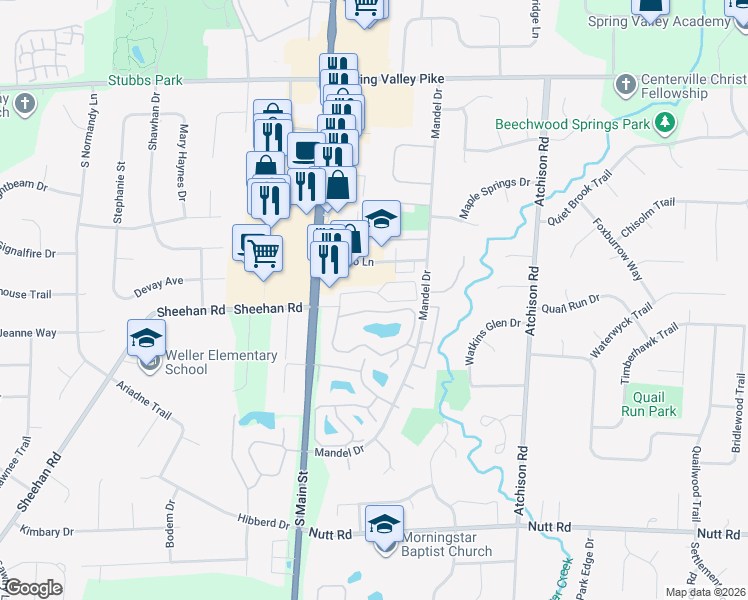 map of restaurants, bars, coffee shops, grocery stores, and more near 300 Jamestown Circle in Montgomery County