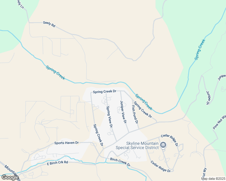 map of restaurants, bars, coffee shops, grocery stores, and more near 12335 Spring Creek Drive in Fairview