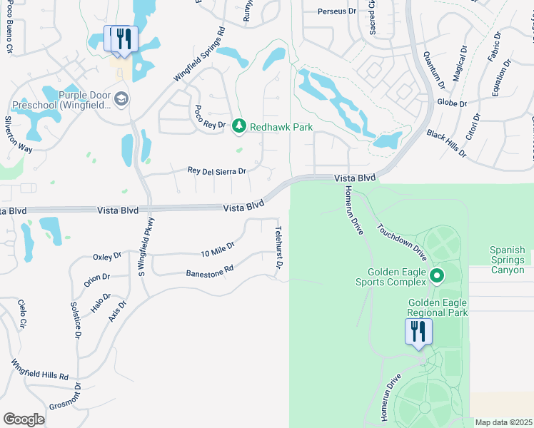 map of restaurants, bars, coffee shops, grocery stores, and more near 3406 10 Mile Drive in Sparks