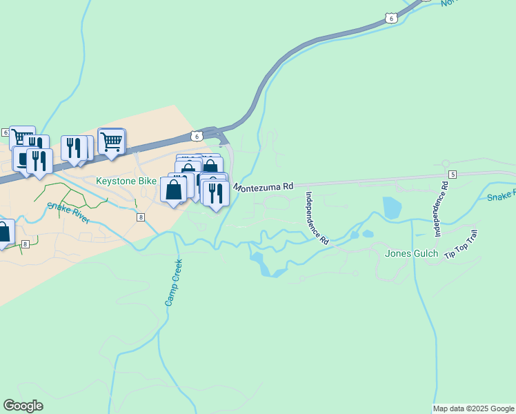 map of restaurants, bars, coffee shops, grocery stores, and more near 0020 Hunkidori Court in Dillon