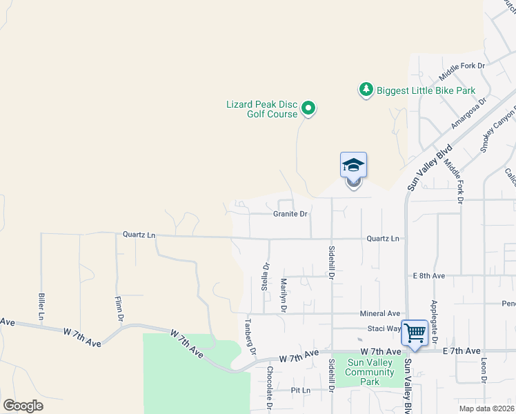 map of restaurants, bars, coffee shops, grocery stores, and more near 325 Gerdes Avenue in Sun Valley