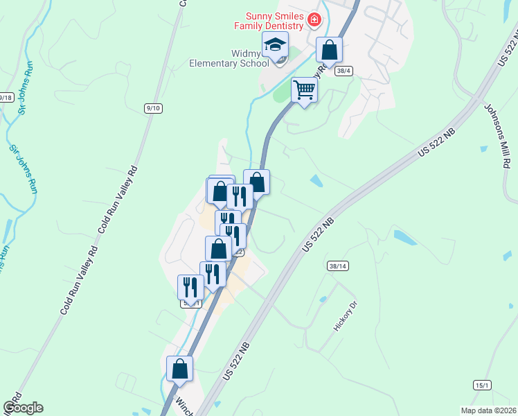 map of restaurants, bars, coffee shops, grocery stores, and more near 1479 Valley Road in Berkeley Springs