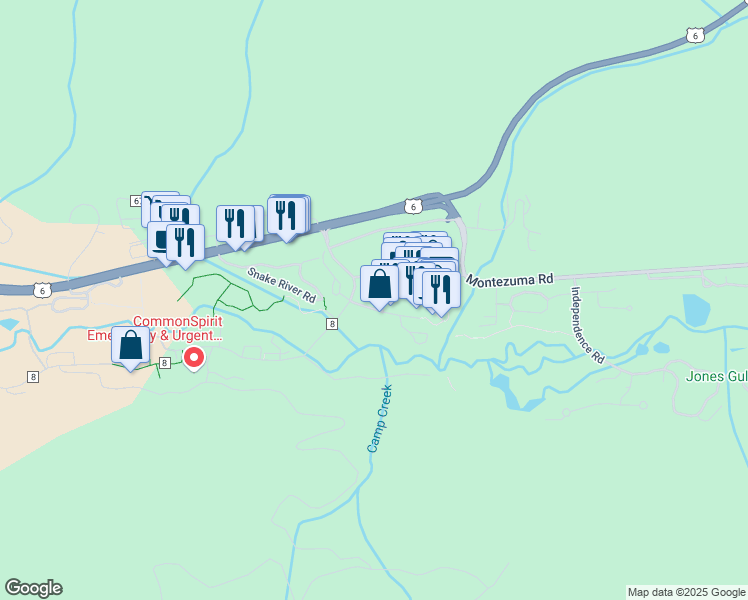map of restaurants, bars, coffee shops, grocery stores, and more near 135 Dercum Drive in Keystone