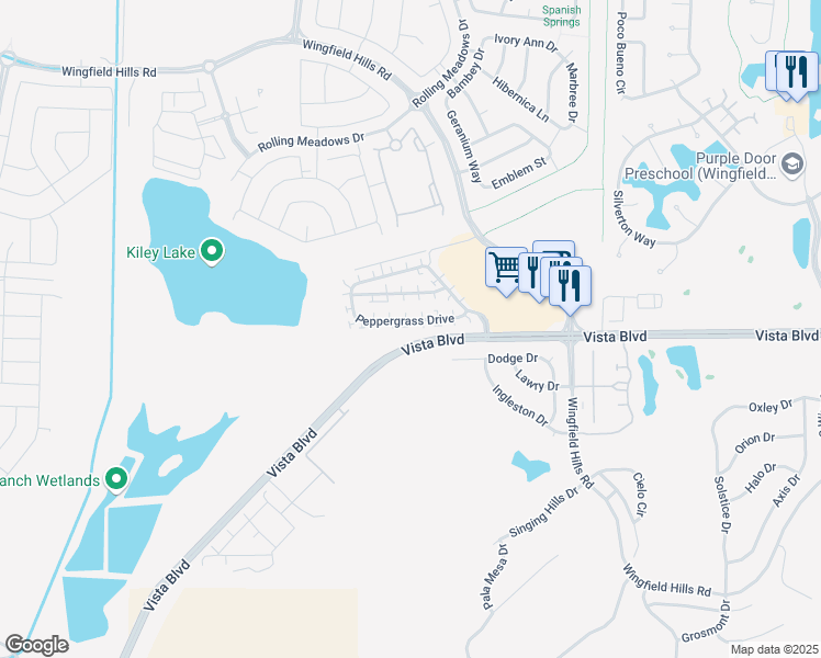 map of restaurants, bars, coffee shops, grocery stores, and more near 6729 Peppergrass Drive in Sparks