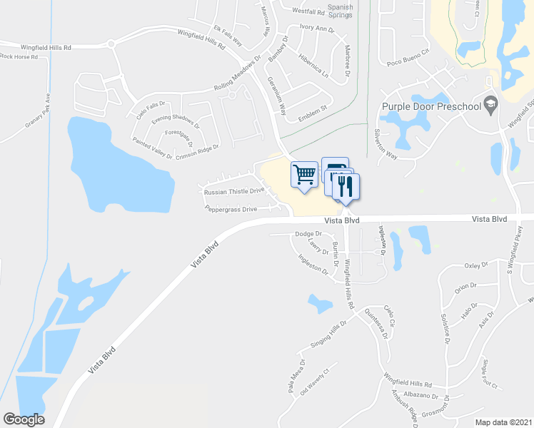 map of restaurants, bars, coffee shops, grocery stores, and more near 6793 Peppergrass Drive in Sparks
