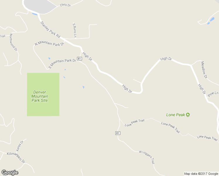 map of restaurants, bars, coffee shops, grocery stores, and more near 6058 Lone Peak Drive in Evergreen