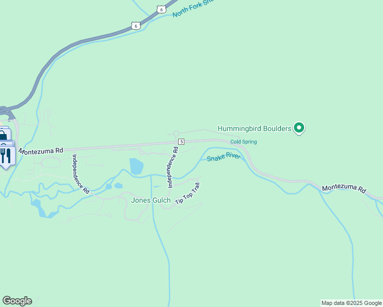map of restaurants, bars, coffee shops, grocery stores, and more near 58 Trappers Crossing Trail in Unincorporated