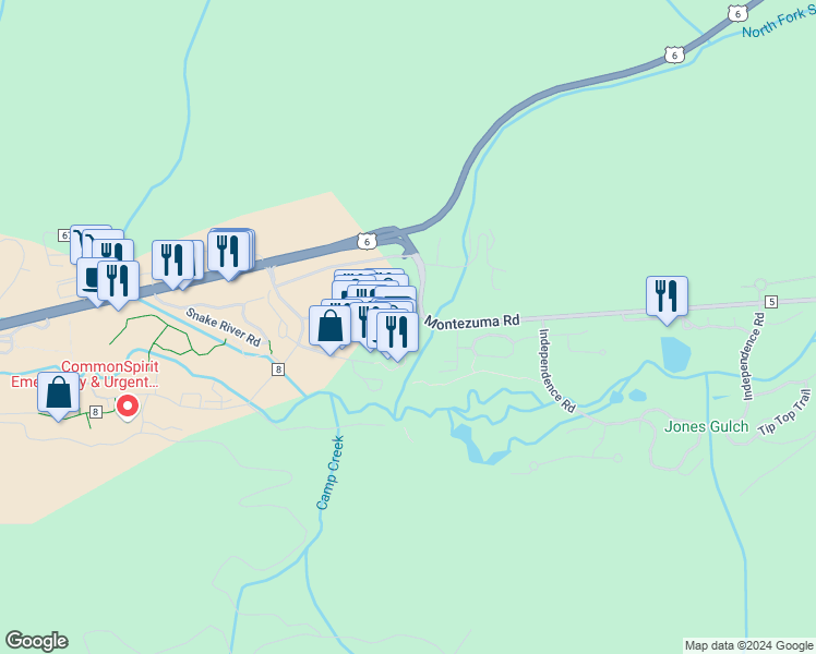 map of restaurants, bars, coffee shops, grocery stores, and more near 160 Ida Belle Drive in Keystone