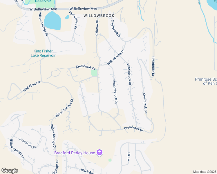 map of restaurants, bars, coffee shops, grocery stores, and more near 6005 Meadowbrook Drive in Morrison