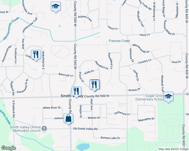 map of restaurants, bars, coffee shops, grocery stores, and more near 4870 Altair Court in Greenwood
