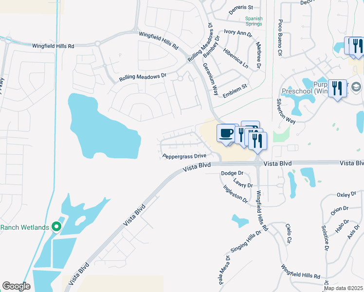 map of restaurants, bars, coffee shops, grocery stores, and more near 6719 Russian Thistle Drive in Sparks