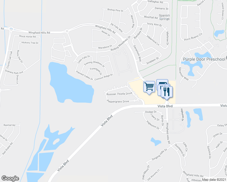 map of restaurants, bars, coffee shops, grocery stores, and more near 6492 Peppergrass Drive in Sparks
