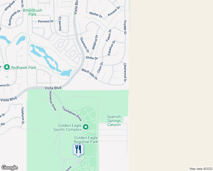 map of restaurants, bars, coffee shops, grocery stores, and more near 4232 Black Hills Drive in Sparks