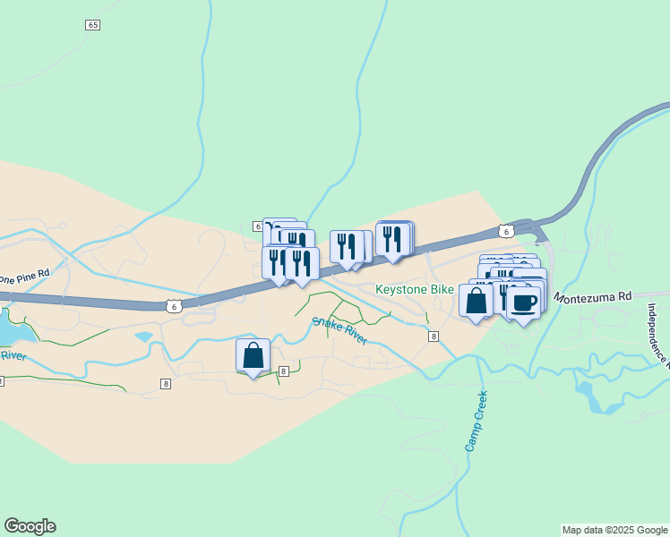 map of restaurants, bars, coffee shops, grocery stores, and more near 23077 U.S. 6 in Dillon