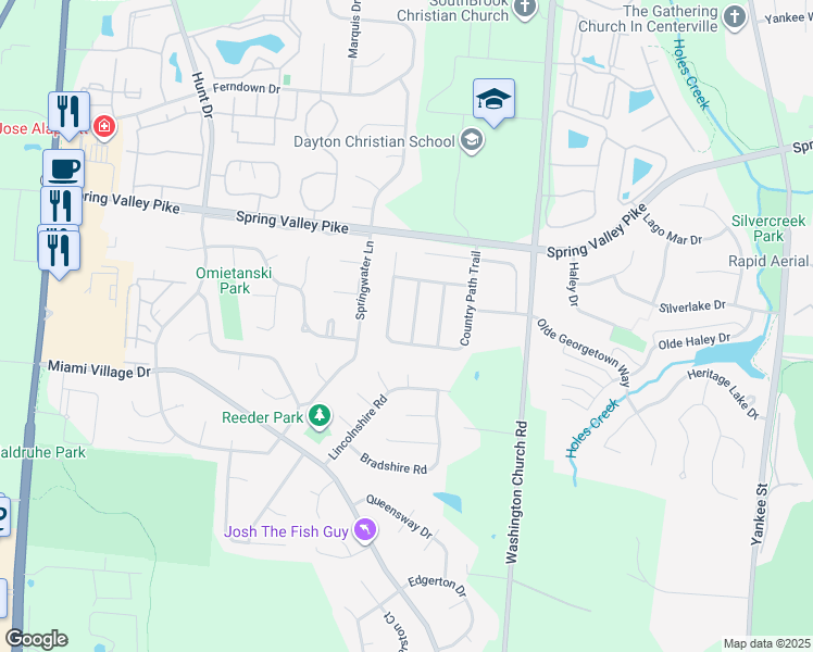 map of restaurants, bars, coffee shops, grocery stores, and more near 9546 Summer Wind Trail in Miamisburg