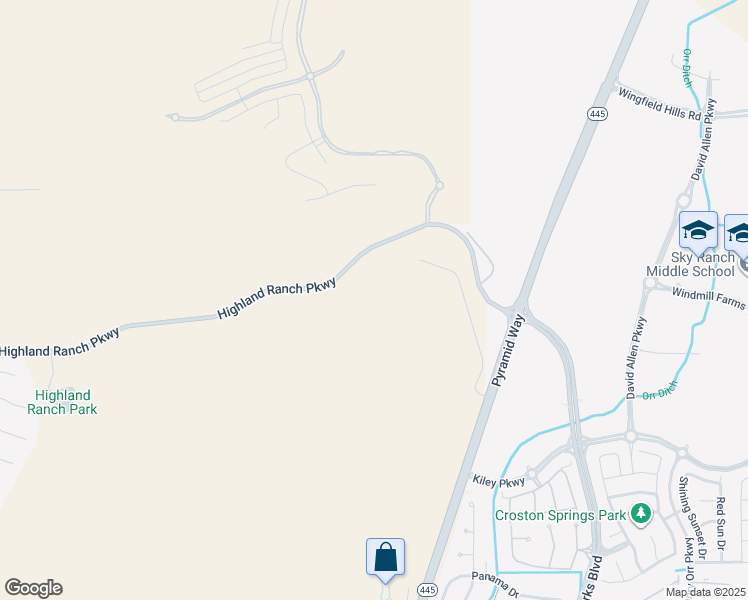 map of restaurants, bars, coffee shops, grocery stores, and more near 500 Highland Ranch Parkway in Sparks