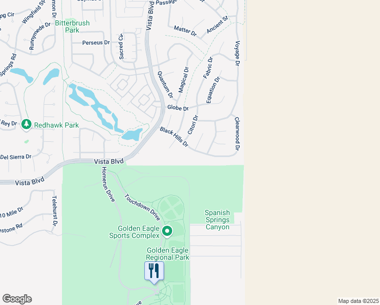 map of restaurants, bars, coffee shops, grocery stores, and more near 4191 Black Hills Drive in Sparks