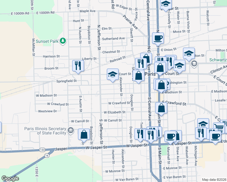 map of restaurants, bars, coffee shops, grocery stores, and more near 435-439 West Madison Street in Paris