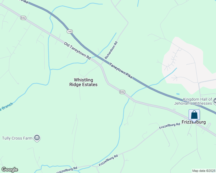map of restaurants, bars, coffee shops, grocery stores, and more near 2257 Old Taneytown Road in Westminster