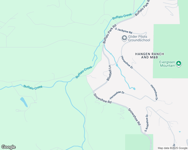 map of restaurants, bars, coffee shops, grocery stores, and more near 32993 Snowshoe Road in Evergreen