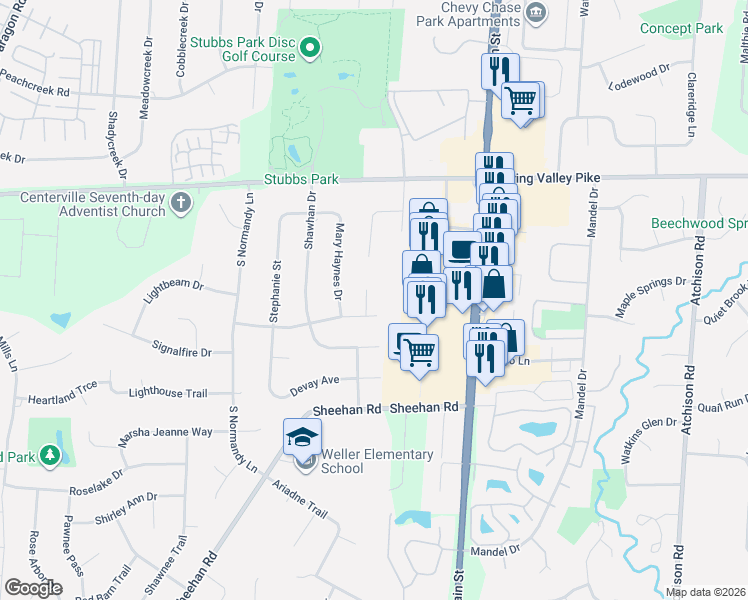 map of restaurants, bars, coffee shops, grocery stores, and more near in Montgomery County