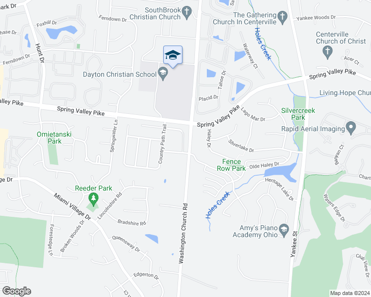 map of restaurants, bars, coffee shops, grocery stores, and more near 2036 Beth Ann Way in Miamisburg