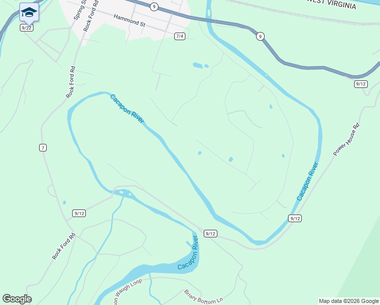 map of restaurants, bars, coffee shops, grocery stores, and more near 869 Stellar Way in Great Cacapon