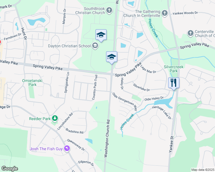 map of restaurants, bars, coffee shops, grocery stores, and more near 2031 Beth Ann Way in Miamisburg