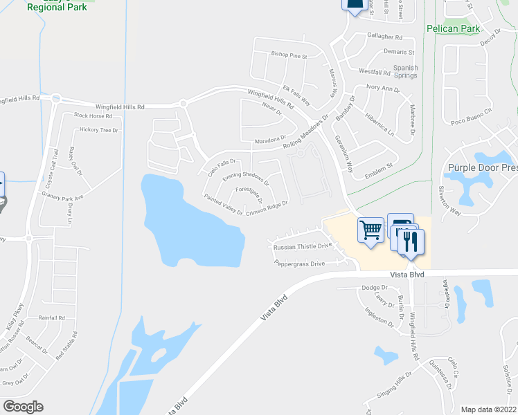 map of restaurants, bars, coffee shops, grocery stores, and more near 2095 Forestgate Drive in Sparks