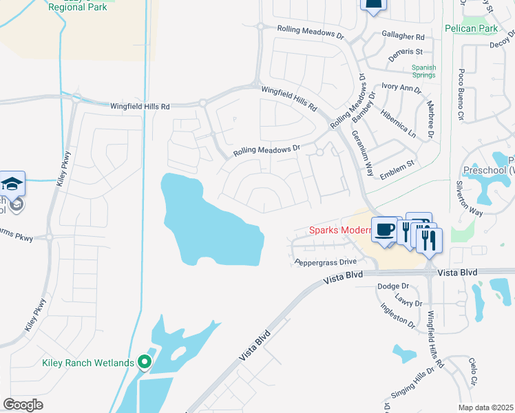 map of restaurants, bars, coffee shops, grocery stores, and more near 1938 Painted Valley Drive in Sparks