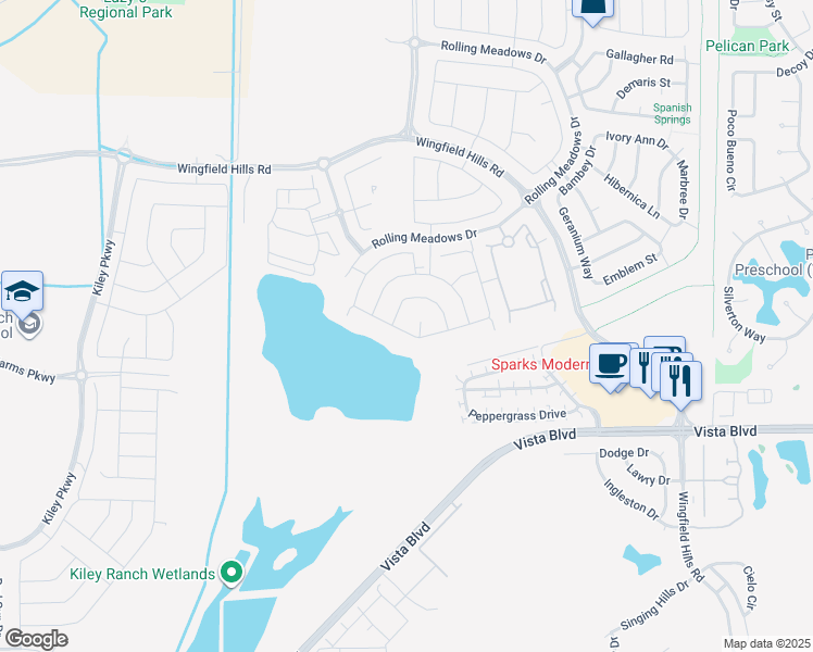 map of restaurants, bars, coffee shops, grocery stores, and more near 1928 Painted Valley Drive in Sparks
