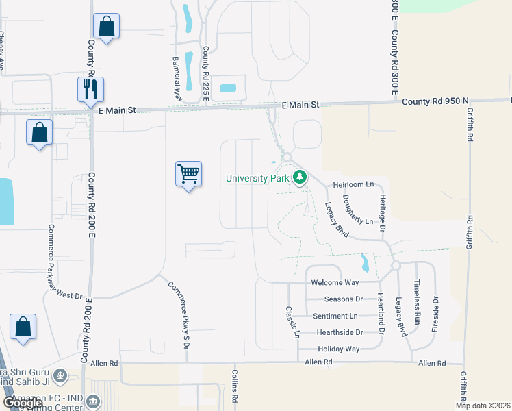 map of restaurants, bars, coffee shops, grocery stores, and more near 271 Dietz Drive in Greenwood