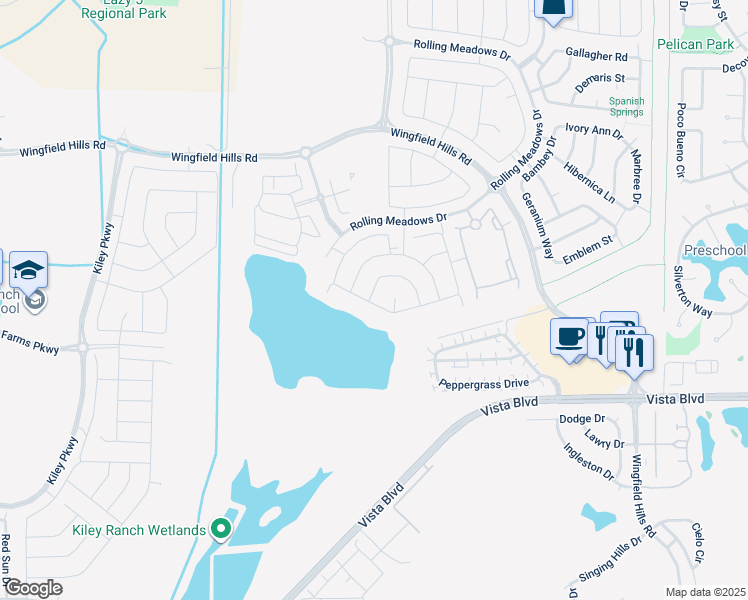 map of restaurants, bars, coffee shops, grocery stores, and more near 1921 Forestgate Drive in Sparks