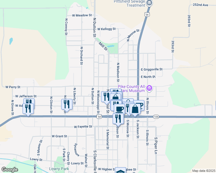 map of restaurants, bars, coffee shops, grocery stores, and more near 198 West Perry Street in Pittsfield