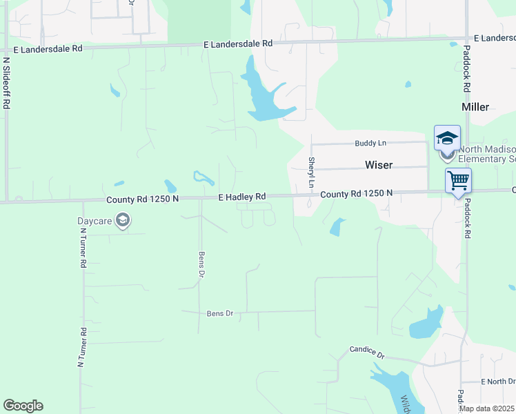 map of restaurants, bars, coffee shops, grocery stores, and more near 6879 East Hadley Road in Morgan County