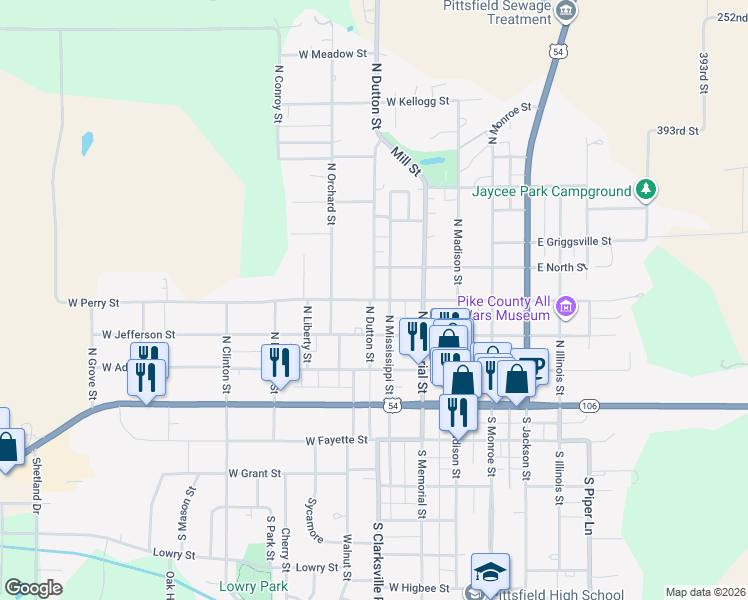 map of restaurants, bars, coffee shops, grocery stores, and more near 401 North Dutton Street in Pittsfield
