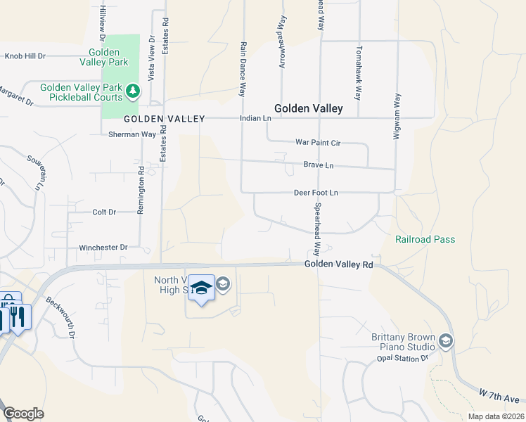 map of restaurants, bars, coffee shops, grocery stores, and more near 3230 Deer Foot Lane in Reno