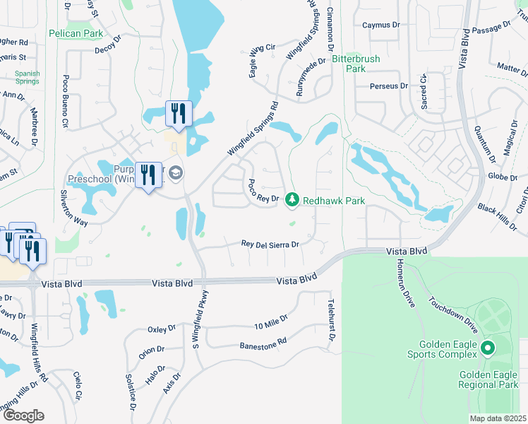 map of restaurants, bars, coffee shops, grocery stores, and more near 3185 Heather Flume Lane in Sparks