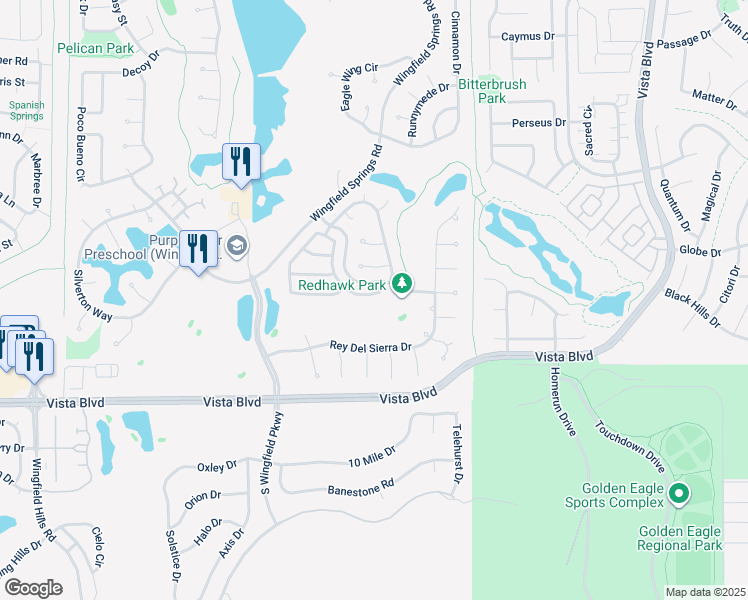 map of restaurants, bars, coffee shops, grocery stores, and more near 3185 Heather Flume Lane in Sparks