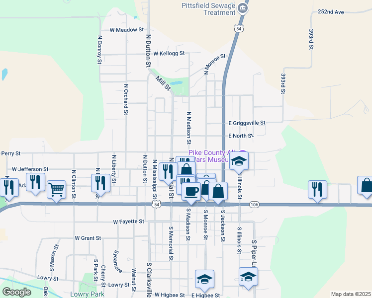 map of restaurants, bars, coffee shops, grocery stores, and more near 100-198 West Perry Street in Pittsfield