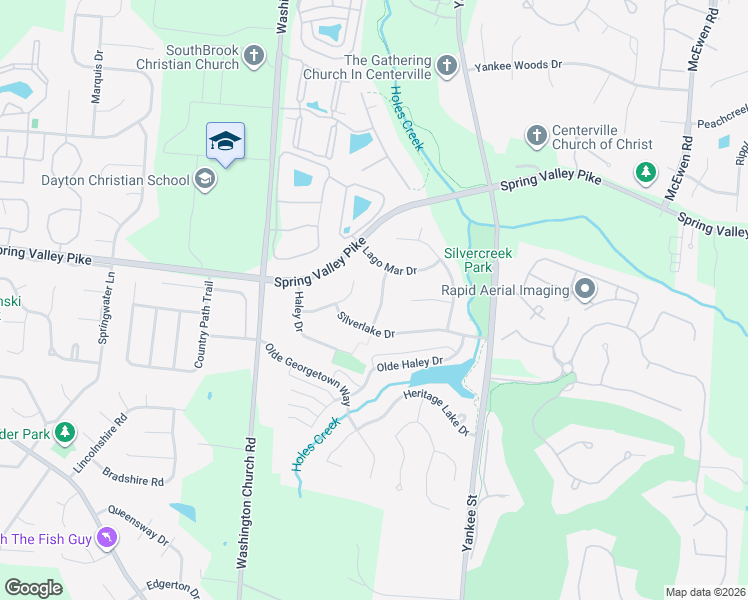 map of restaurants, bars, coffee shops, grocery stores, and more near 9485 Copperton Drive in Dayton