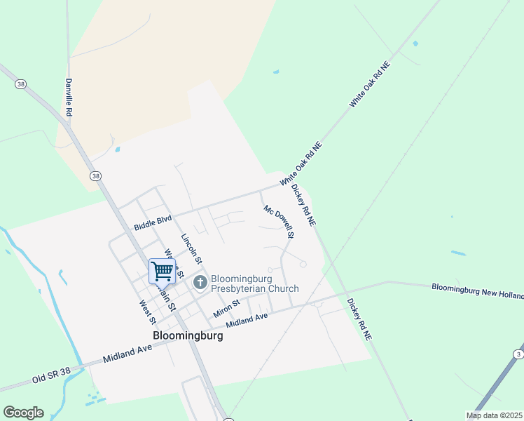 map of restaurants, bars, coffee shops, grocery stores, and more near 140 Mc Dowell Street in Bloomingburg