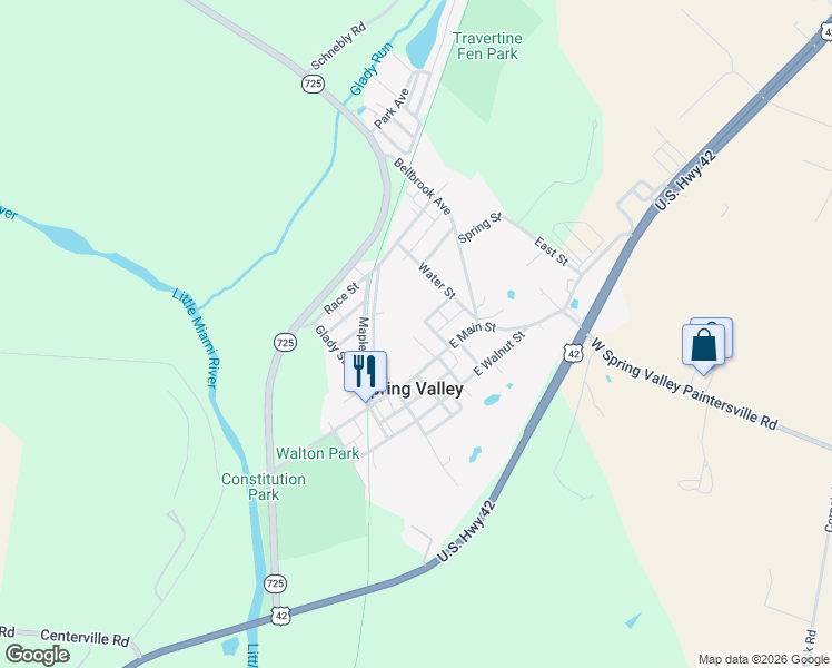 map of restaurants, bars, coffee shops, grocery stores, and more near 198 Mound Street in Spring Valley