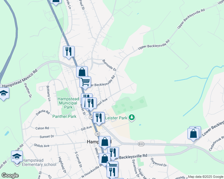 map of restaurants, bars, coffee shops, grocery stores, and more near in Hampstead