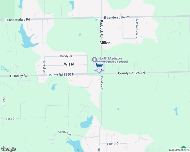 map of restaurants, bars, coffee shops, grocery stores, and more near 7477 East Hadley Road in Morgan County