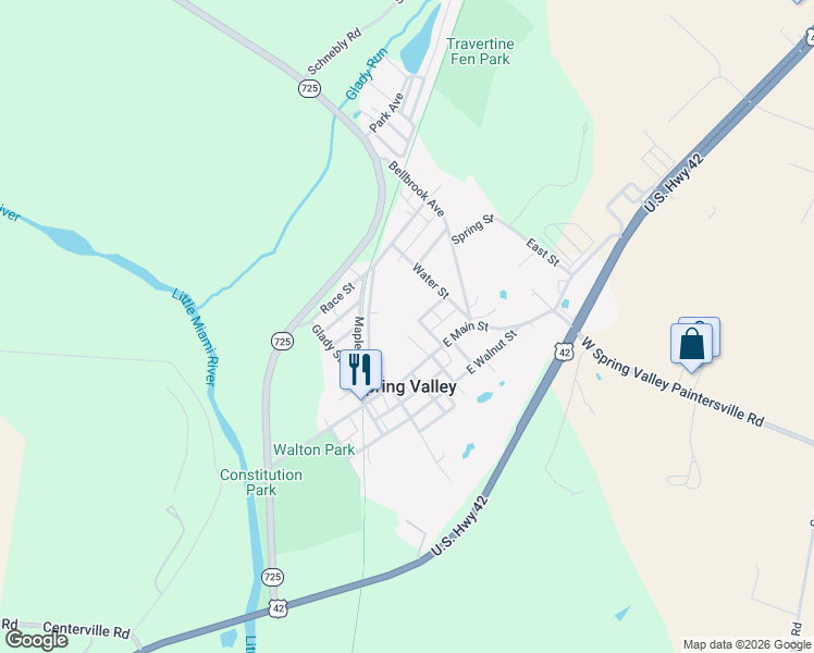 map of restaurants, bars, coffee shops, grocery stores, and more near 198 Mound Street in Spring Valley