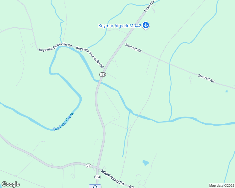 map of restaurants, bars, coffee shops, grocery stores, and more near 1296 Bruceville Road in Keymar