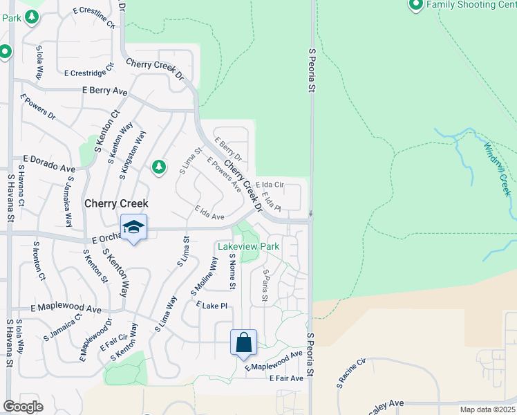 map of restaurants, bars, coffee shops, grocery stores, and more near 20000 East Orchard Road in Greenwood Village