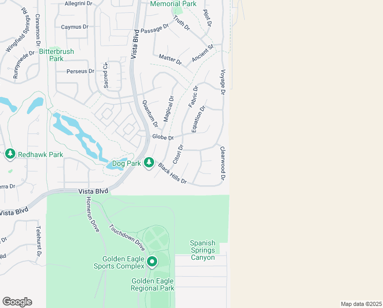 map of restaurants, bars, coffee shops, grocery stores, and more near 6550 Voyage Drive in Sparks