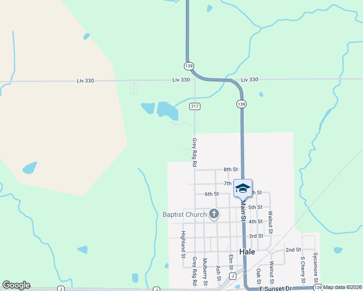 map of restaurants, bars, coffee shops, grocery stores, and more near 834 Grey Ridge Road in Hale
